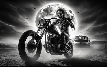 ghost rider, biker, demonic, ghoulish, motorcycle art