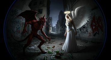 demon, angel, occult art, pagan art, horror art, goth art