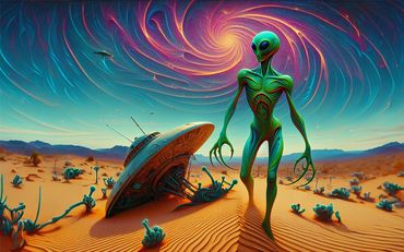 UFO, Sci-Fi, Science Fiction, space alien, wall art, sci-fi art, fantasy art, surreal art