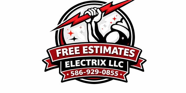 Logo of Electrix LLC featuring a hand holding a red lightning bolt with contact info.