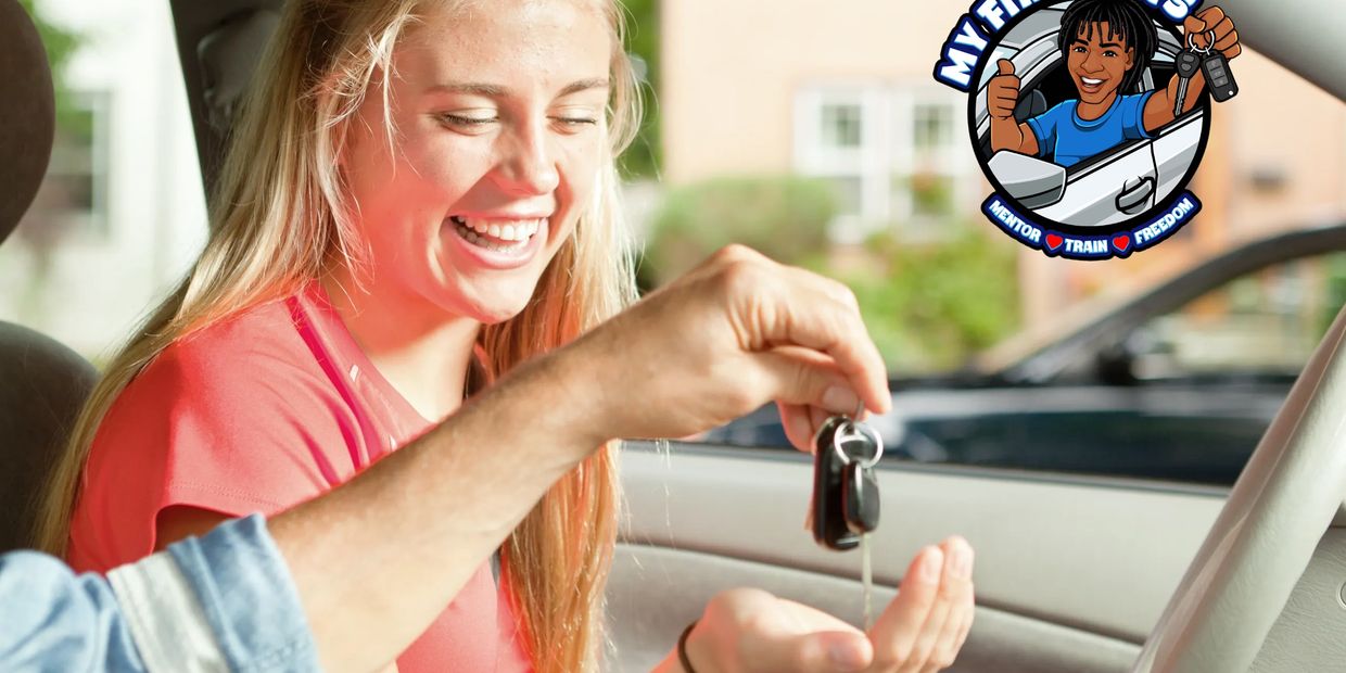 “A smiling young girl receives car keys, symbolizing freedom, confidence, and new beginnings.”
