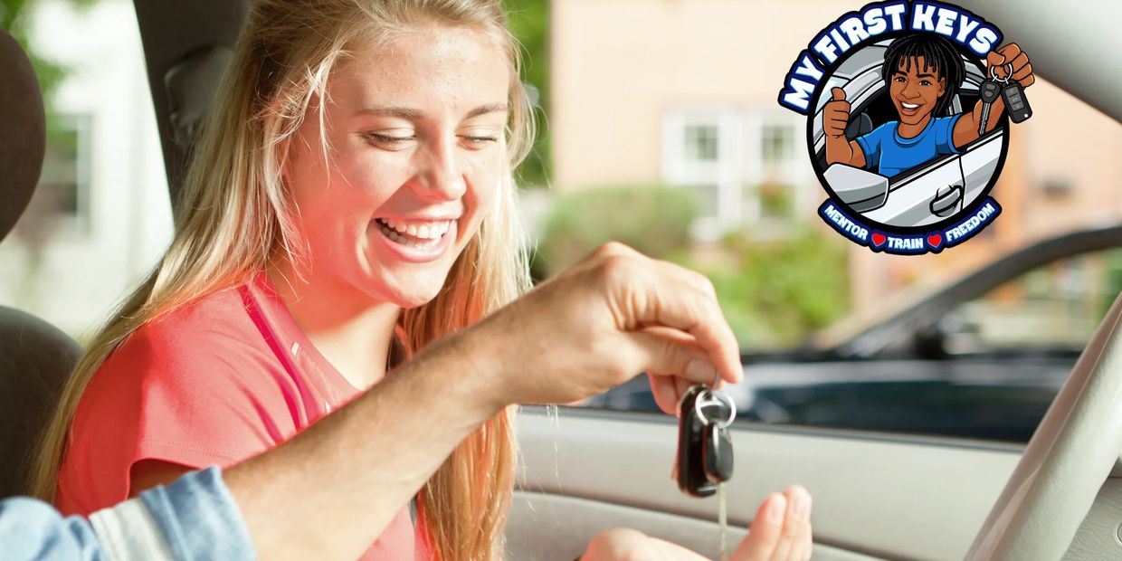 “A smiling young girl receives car keys, symbolizing freedom, confidence, and new beginnings.”
