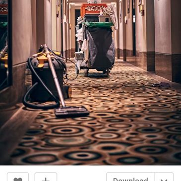 Office hallway cleaning