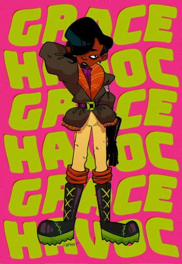 An illustration by V.Bryant of a young punk girl for series Grace Ace's.