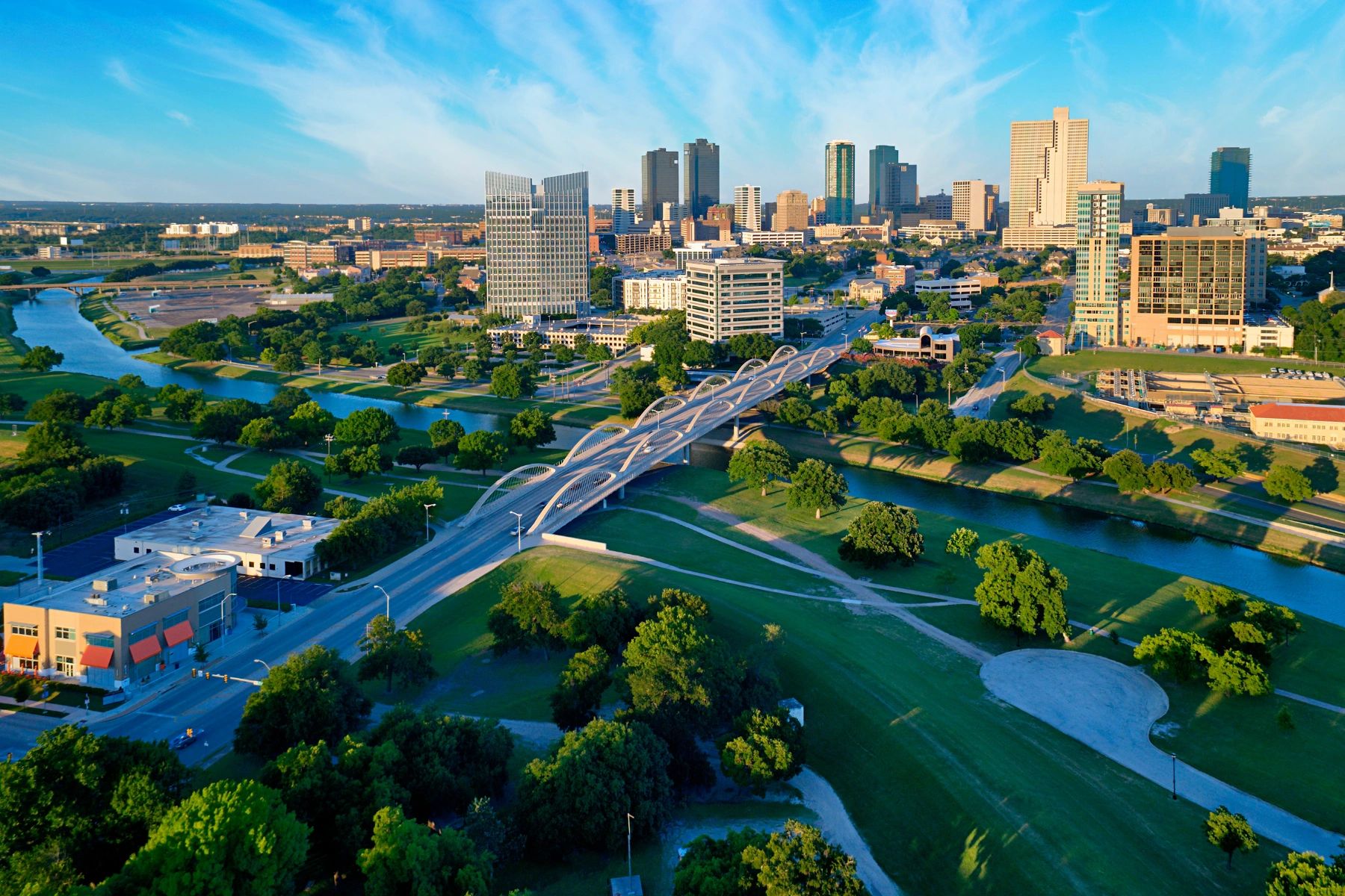 Aerial view of downtown Fort Worth Texas