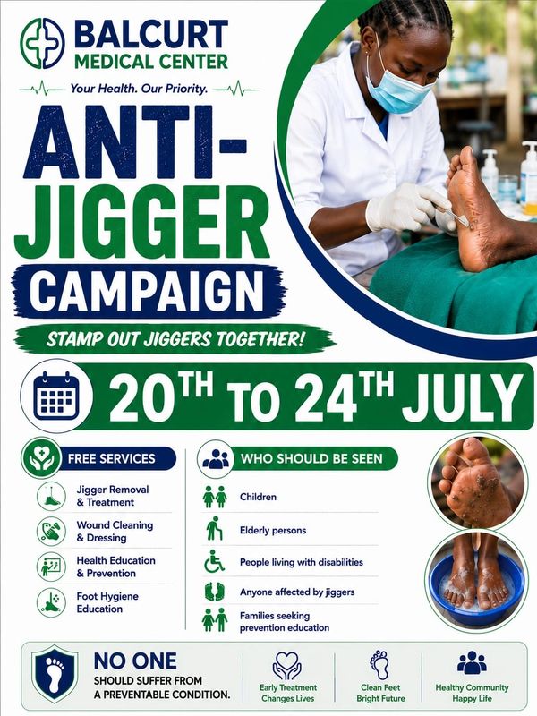 Anti-jigger campaign by Balcurt Medical Center from July 20-24.