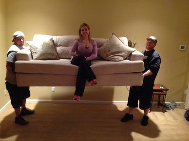 And another girl on couch.  Portland Movers Ready.