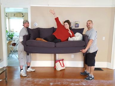 Girl On Couch.  Portland Movers Ready.