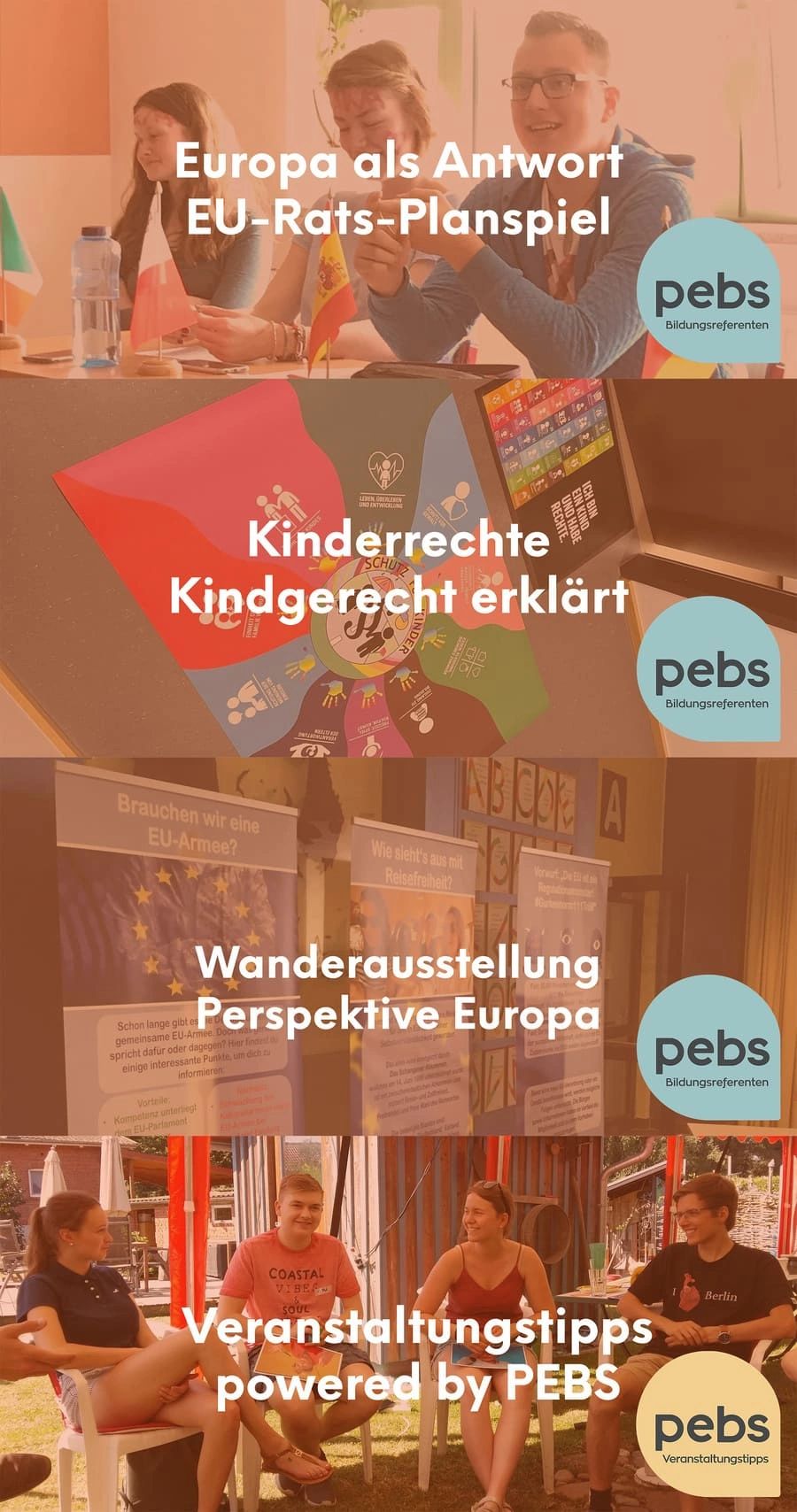 Unsere angebotenen Bildungsprojekte für Schulen und Kitas