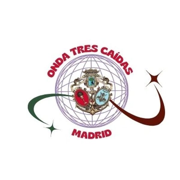 Logo of Onda Tres Caídas Madrid with a globe and shield design.