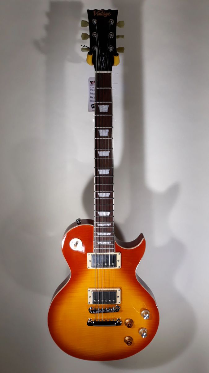 Vintage Lemon Drop Electric Guitar Yellow Sun Burst Single cut away