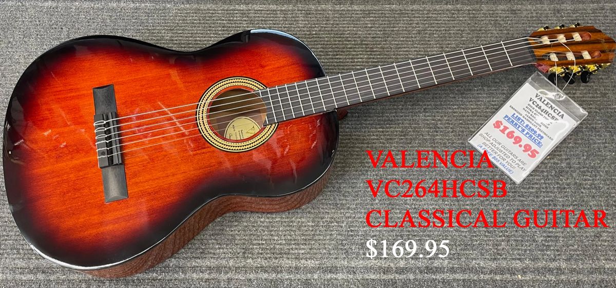 Valencia VC264 HCSB Classical Guitar - Pro Setup