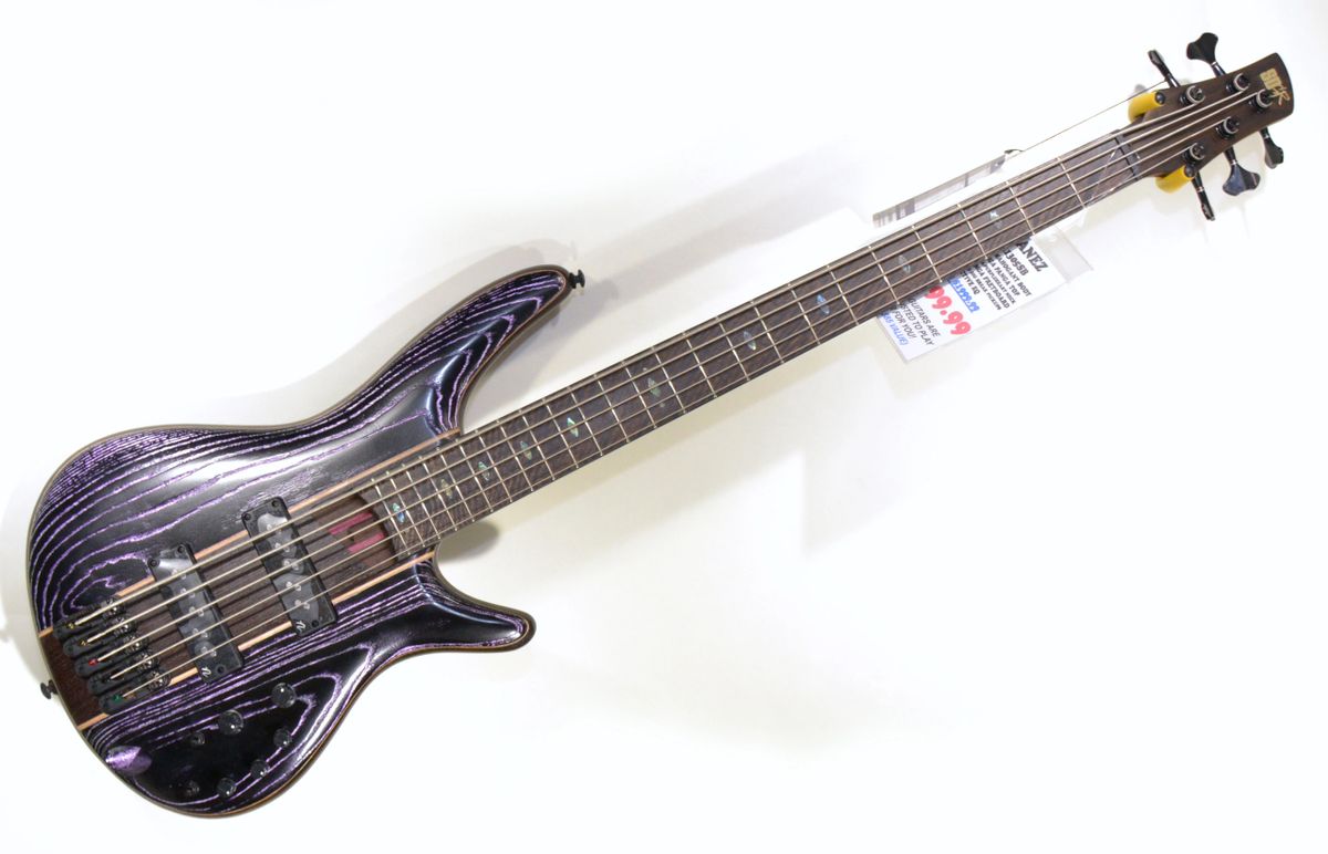 Ibanez Electric Bass Guitar Open Pore Purple Fade - Pro W/Bag