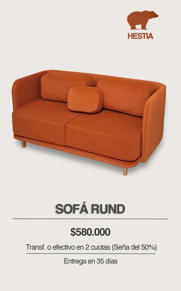 Sofá de dos cuerpos en pana, de diseño escandinavo. Sofá de living con patas de madera.