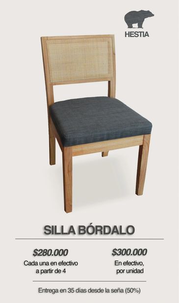 Silla de esterilla, silla de madera, silla tapizada, silla de comedor, silla de diseño nórdico