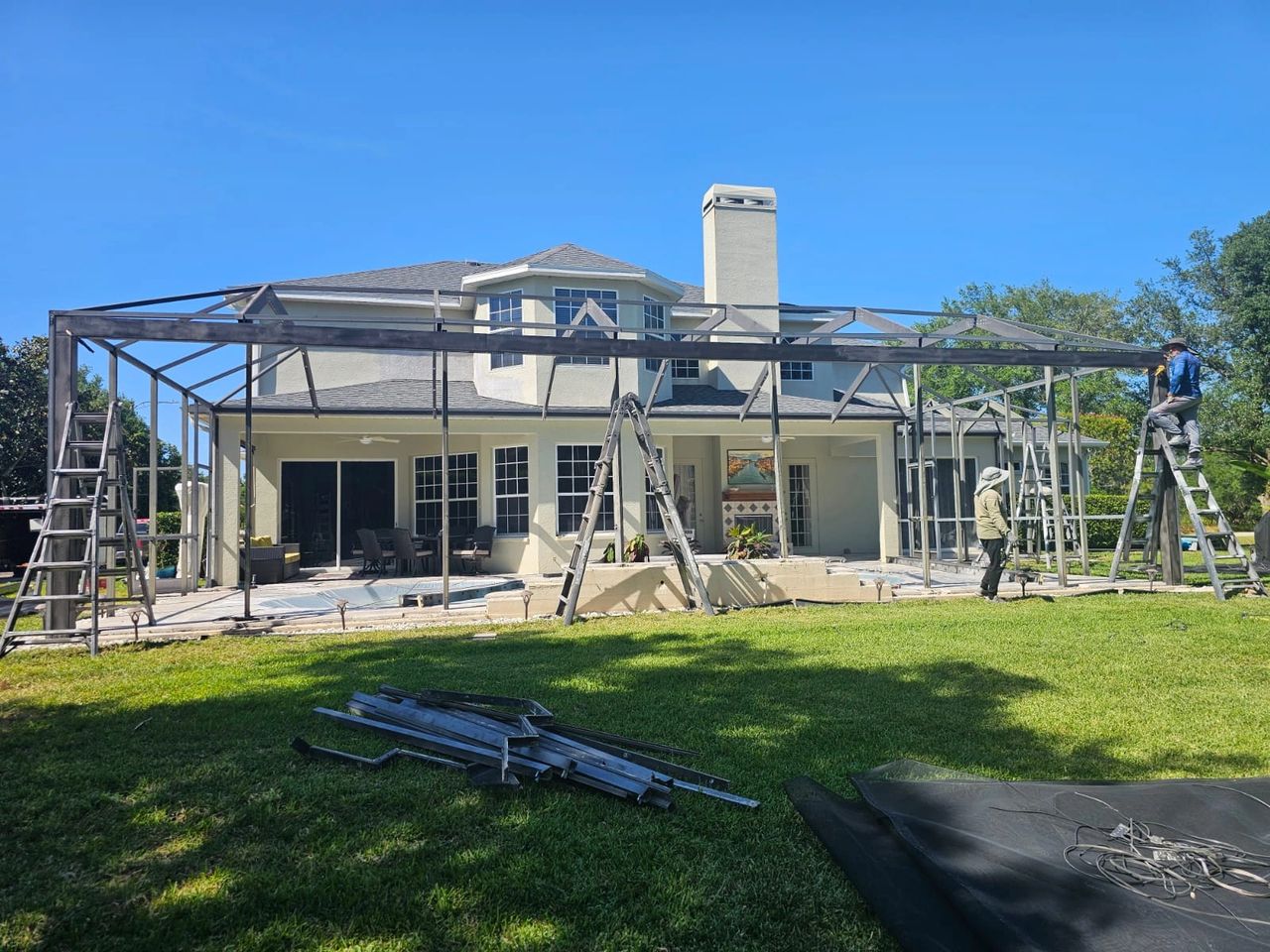 ABC Pool Cage Painting and rescreening in Sarasota Florida