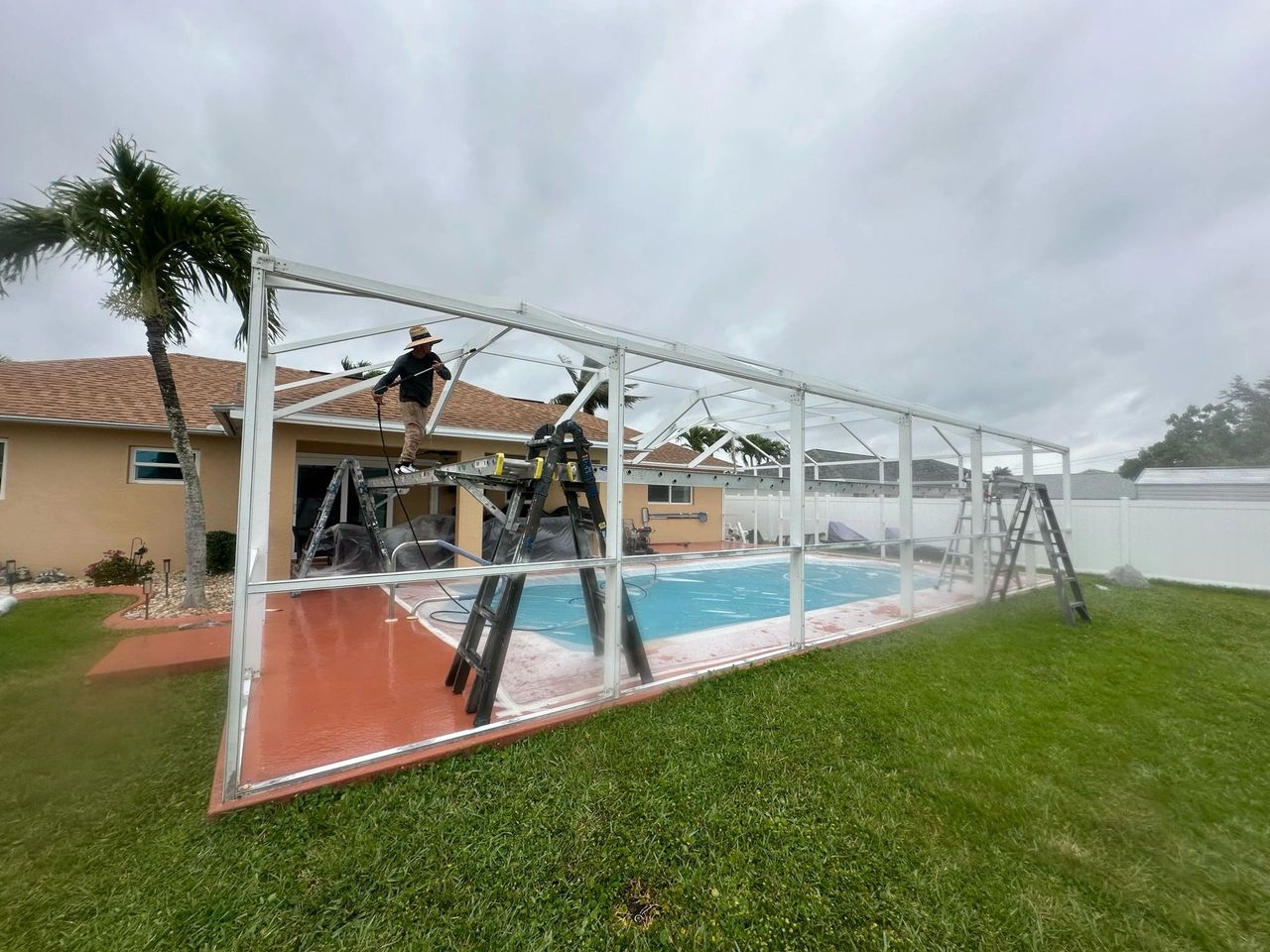 Pool Cage Painting - Pool Cage Rescreening