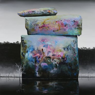 Contemporary Australian landscape painting by Christopher Lees, titled Chroma-Zone.