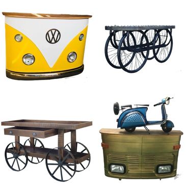 Vintage restaurant furniture, carts, scooters, tables 