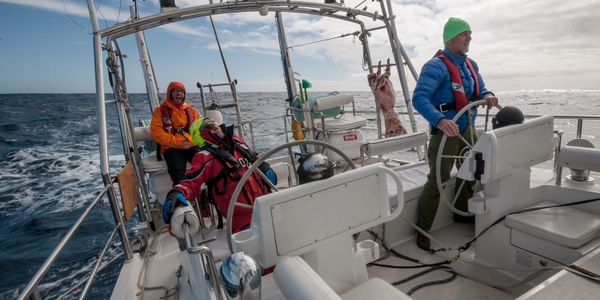 Icebird Antarctic expedition yacht sailing in the Drake Passage to Antarctica