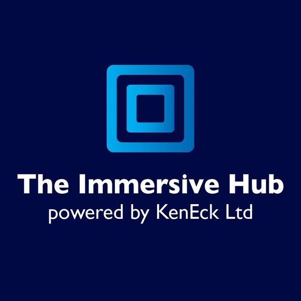 Logo of The Immersive Hub powered by KenEck Ltd on a dark blue background.
