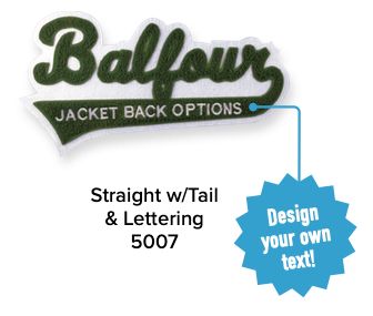 Straight with Tail & Tail Lettering Back of Jacket Personalization ...