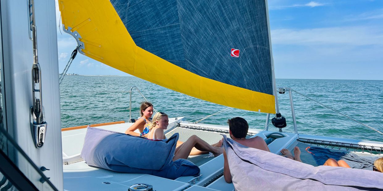 Sunbathing on a private yacht in Outer Banks