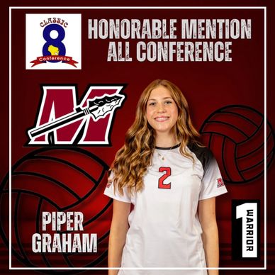 Piper Graham earns Honorable Mention in 8 Classic Conference volleyball.