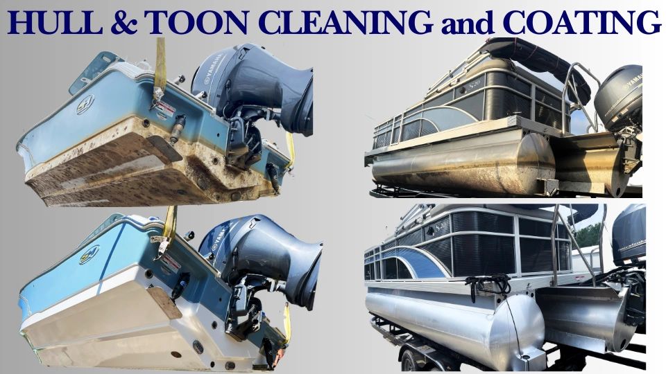 acid wash fiberglass toon pontoon tritoon algae scum dirty cleaning detail lake murray