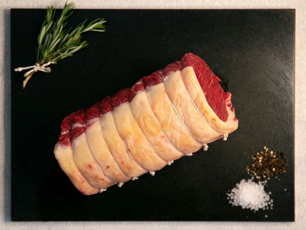 Hand tied striploin of beef, perfect for any roast. 