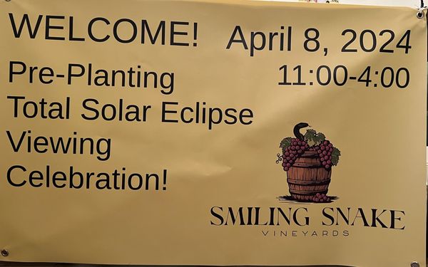Welcome banner for the April 8, 2024 total solar eclipse viewing celebration