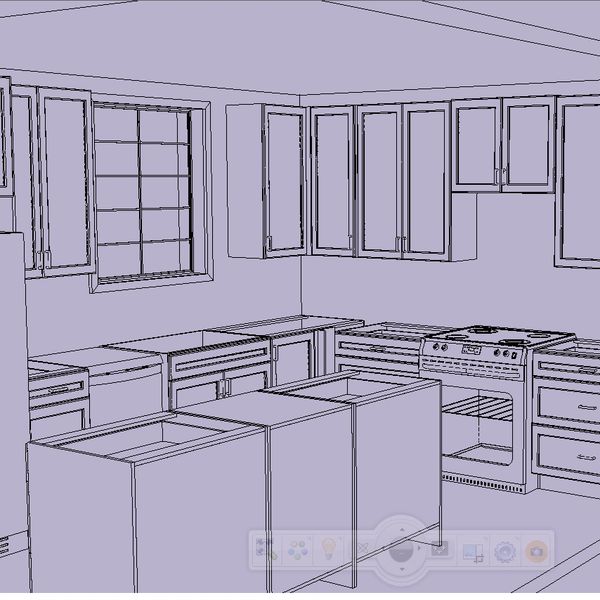3D Kitchen Design Rendering