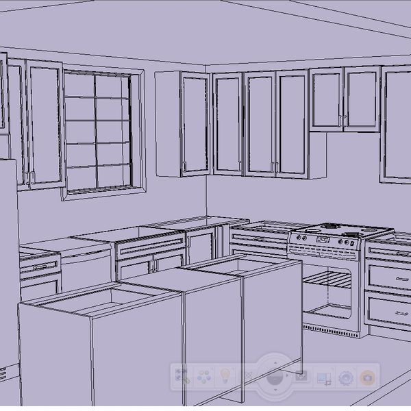 3D Kitchen Design Rendering