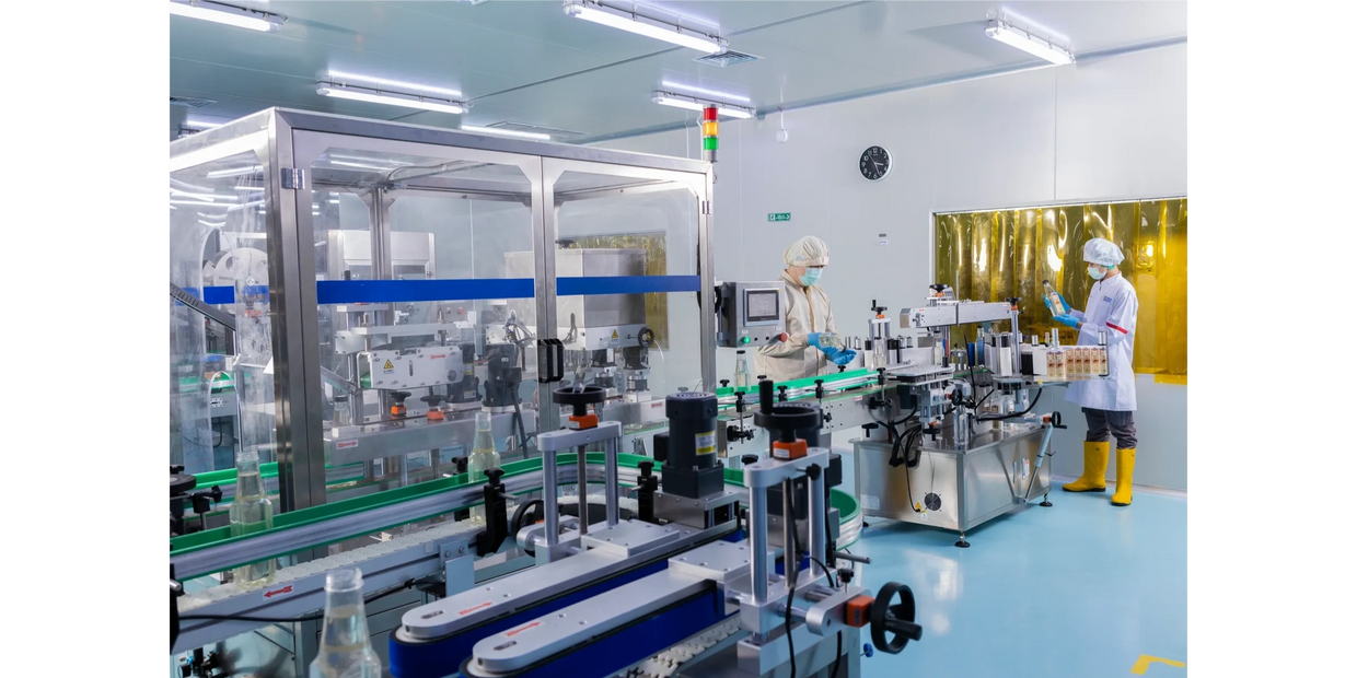 High-Tech Food and Beverage Production Facility with Advanced Machinery and Safety Standards