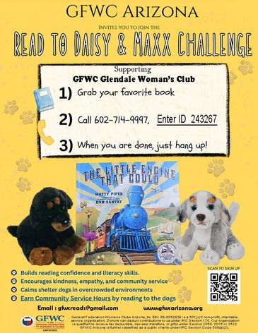 GFWC Arizona promotes the Read to Daisy &amp; Maxx Challenge with a fun phone-in reading event.