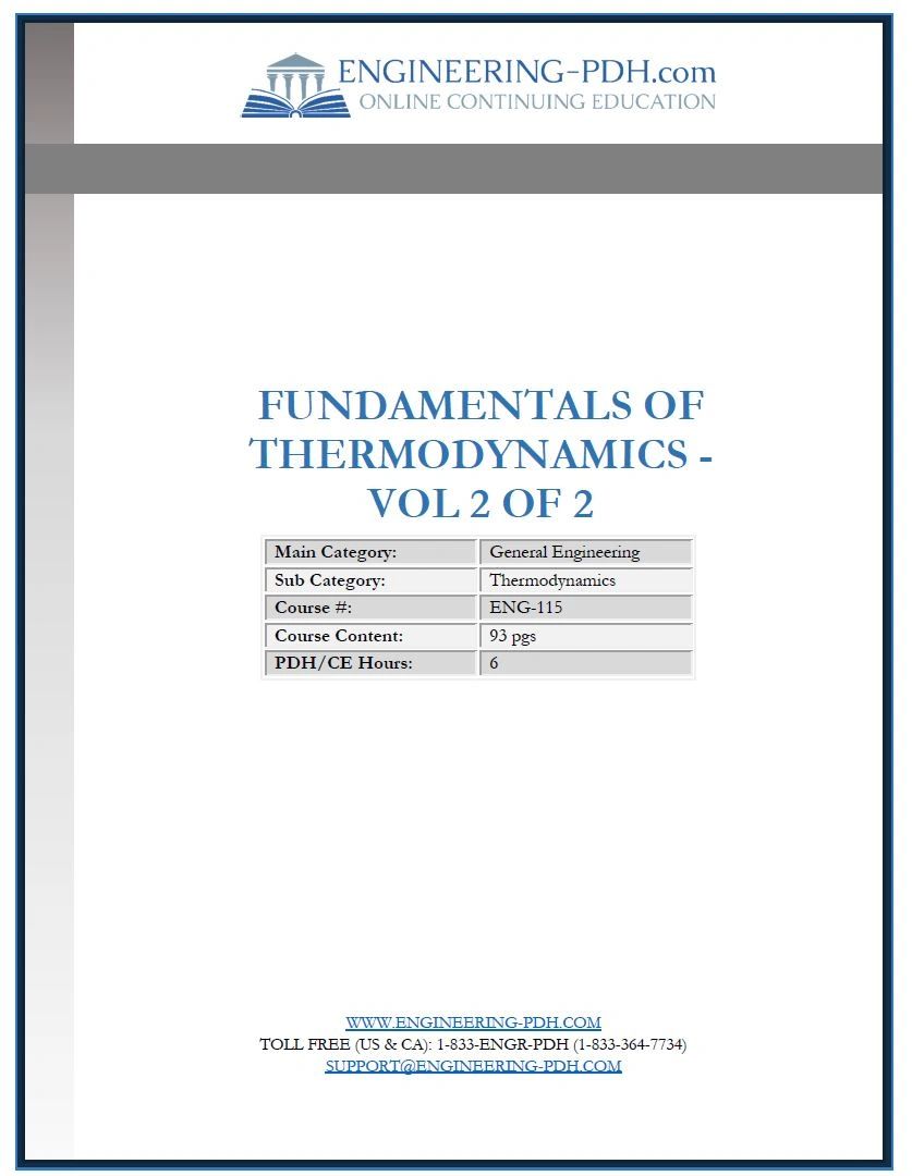 #ENG-115 (6 Hrs) - Fundamentals of Thermodynamics - Vol 2 of 2