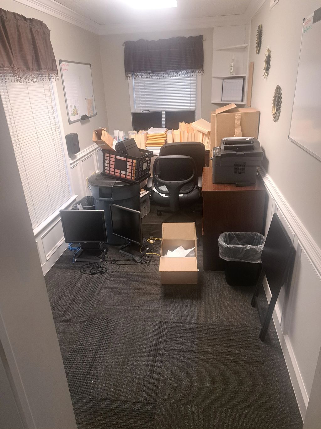 office space before decluttering and organizing