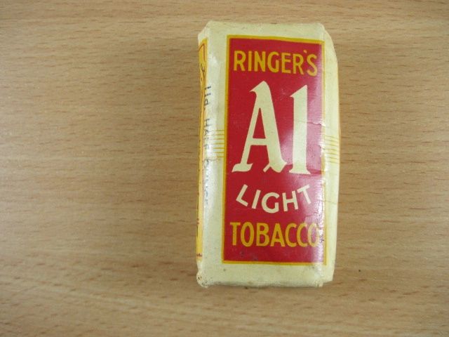 ringers a1 light tobacco tin 1/2 ounce Ringers A-1 Light Tobacco c.1942 - unopened - cond VG