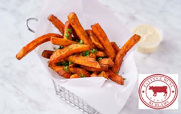 Sweet potato fries. Seasoned with sea salt & black pepper