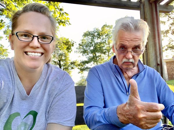 nature therapy for seniors, thumbs up from this elderly gentleman, a place for pop dad