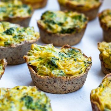 mini tofu and broccoli quiches