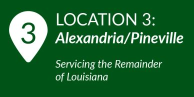 Sign for location 3: Alexandria/Pineville in Louisiana.