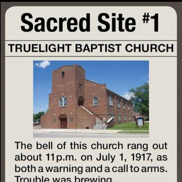 This is an image of the Sacred Site #1, the Truelight Baptist Church in East St. Louis.  