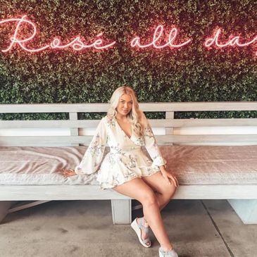 Blonde in front light up sign