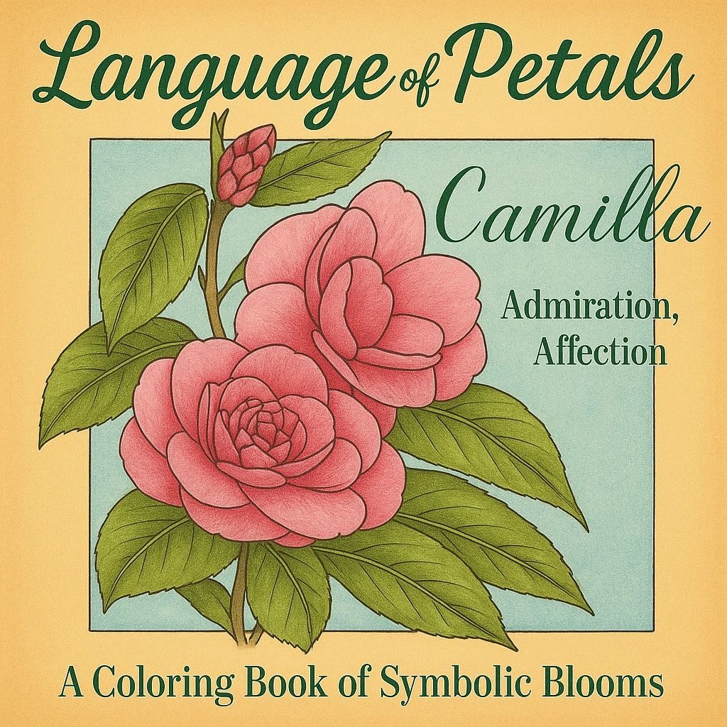 Language of Petals 
25 coloring pages 
Black backed pages