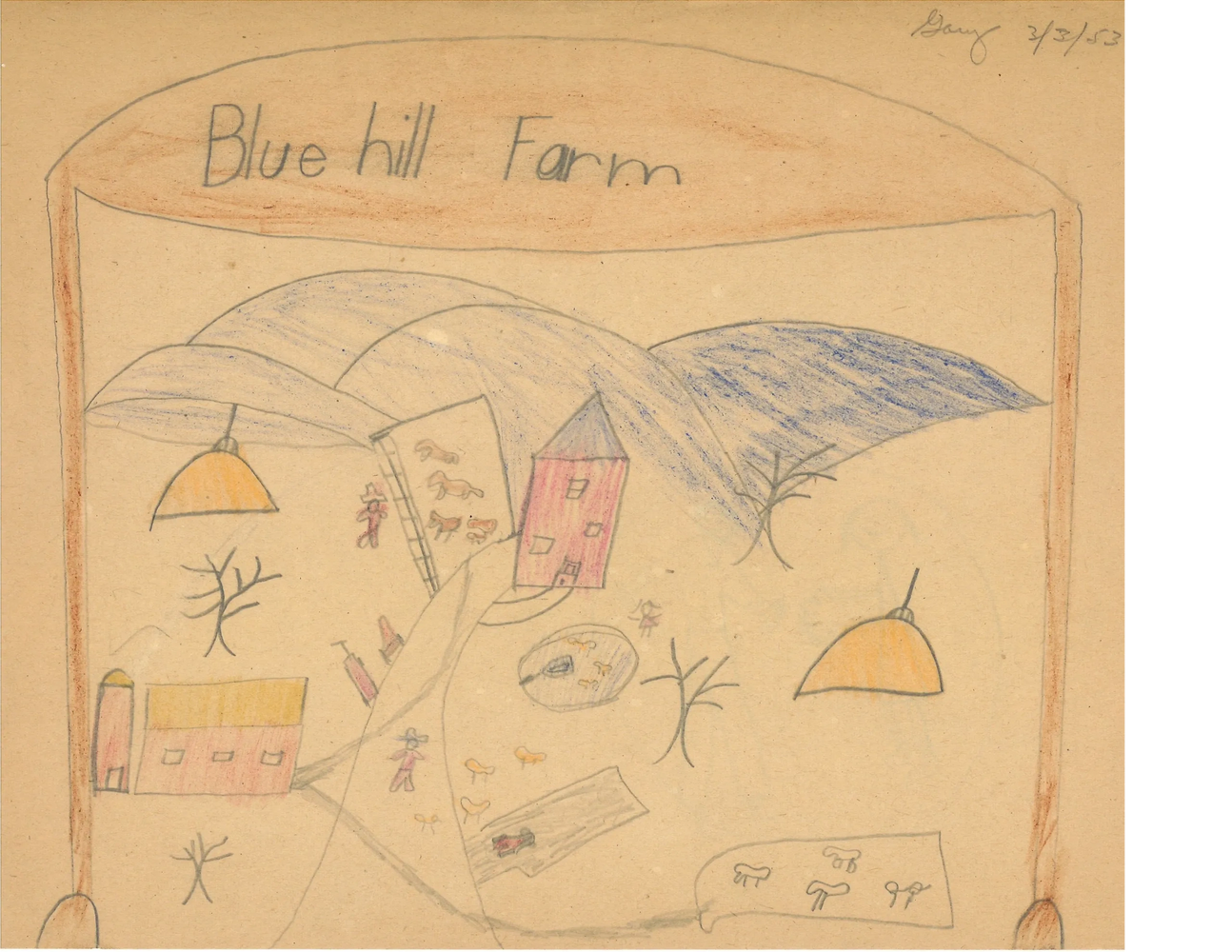 It was 1953 when my father drew a picture of Blue Hill Farm, he was 6 yrs old. Today he owns his own