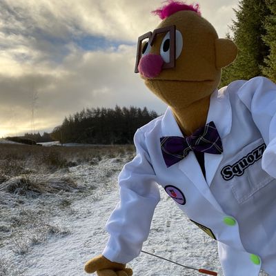 Professor Squozz in the snow