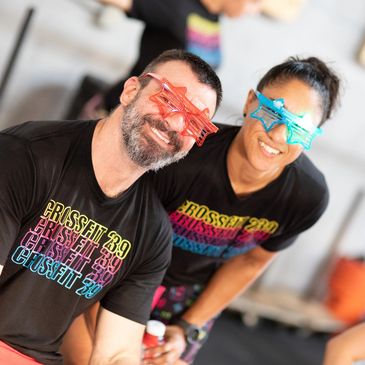 Male and female at CrossFit 239 at the CrossFit Open 