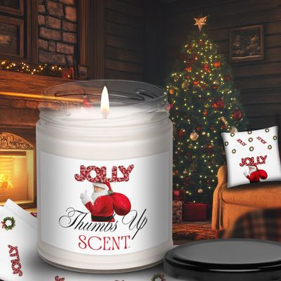 JOLLY SANTA SOY WAX  9 0Z SCENTED CANDLE