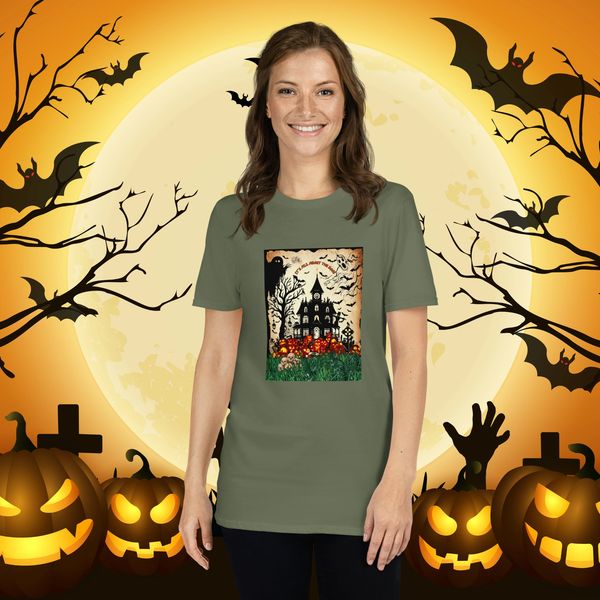 Vintage Halloween T-Shirt: Haunted House, Skulls, Whimsigoth Fall Tee